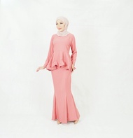 Baju kurung Nafiyah Peplum Fishtail Plain Women Dress- Ironless/Ready Stock/Murah/ Hot Item/Muslimah (PLUS SIZE)