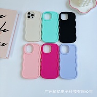 Suitable for Apple Phone Case tpu Wavy Edge Soft Case Protective Case Macaron Apple 15 Phone Case Ph