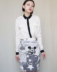 南瓜Vintage。BURBERRY 白色 真絲 長袖 洋裝