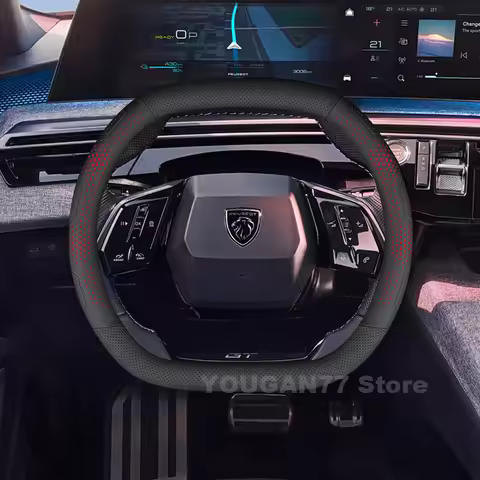 Leather Car Steering Wheel Cover For ALL NEW Peugeot 3008 e-3008 2024 2025 Non-slip Auto Steering Wh