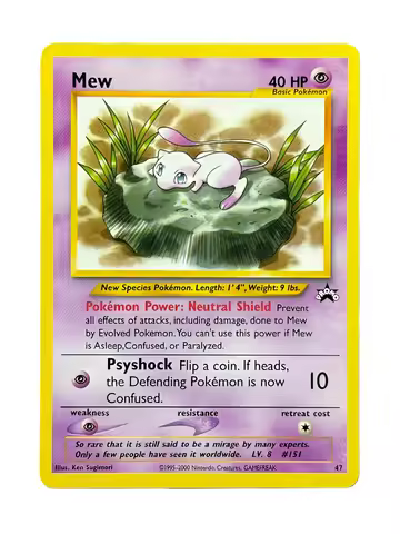 PTCG Proxy Cards (Wizards Black Star Promos) Mewtwo Lucky Stadium Mew Game Collectible Trading Card 