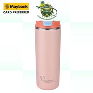 La gourmet Superwide 470ml Thermal Mug | 8H Hot 24H Cold | AutoReflect Lining | Leak-Proof | Pink/Be