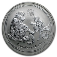 Perth Mint Australia Lunar Monkey Lion Privy 2016 1 oz .999 Silver Coin BU (Series II) 1oz