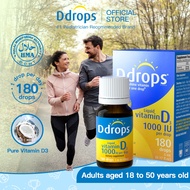 Ddrops Adults 1000 IU Liquid Vitamin D3 Supplement (180 Drops/5 ml)