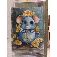 Room Painting Watercolor Hundred-Pound Paper Size 5 x7 cm.