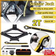 2 Ton Car Scissor Jack Set Quick Lifting Tire Changing Kit Heavy Duty Jack Kereta Labor-saving Repai