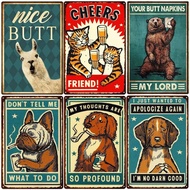 Funny Animal Tin Poster, I Do What I Want,Plaque, Bar Room Decor, Nice Butt Wall Art, Cat and Dog, V