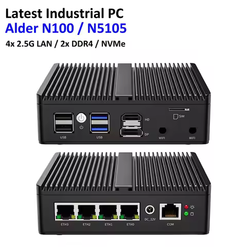 Intel N150 Celeron N5105 Soft Router Fanless Mini PC 4x Intel i226 i225 2.5G LAN HD DP pfSense Firew