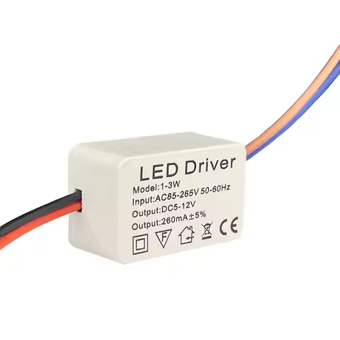 LED Constant Current 85-265V Driver 1-3W 3-5W 4-7W 8-12W 18-24W Power Supply Output 260mA External D