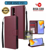 Leather Flip Untuk Vivo Y51/Vivo Y51A/Vivo Y53s/Vivo Y33s - Wallet Case Kulit - Casing Dompet Case W