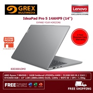 Lenovo IdeaPad Pro 5 14AHP9 83D3001DMJ Arctic Grey Laptop (AMD Ryzen 7 8845HS,16GB,512GB SSD,RTX3050,OPI,W11,2Y)FREE Bag