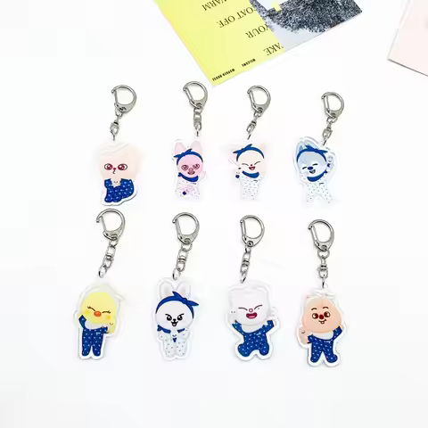 kpop New Stray Kids SKZOO Cartoon Acrylic Keychain SKZOO Acrylic Double sided Keychain Felix Periphe