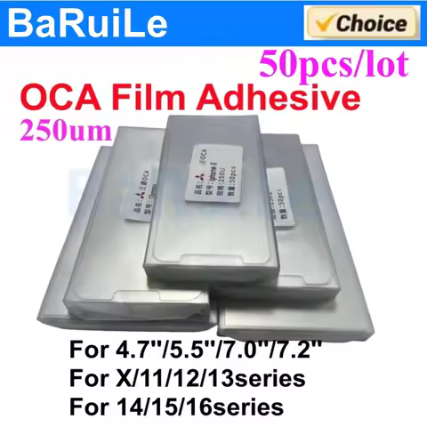 50pcs 250μm OCA Film For iPhone 11 12 13 14 15 16 Pro Max 7.2 inch 7 X LCD Screen Laminating OCA Glu