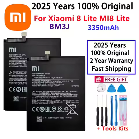 2025 Years 100% Orginal BM3J 3350mAh battery For Xiaomi 8 Lite MI8 Lite BM3J High Quality Phone Repl
