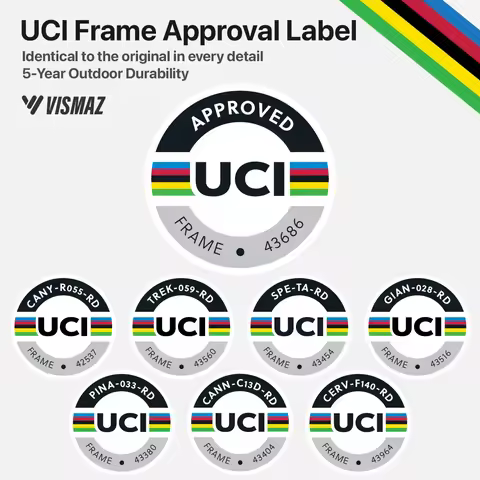 Round UCI Frame Approval Label Certification Bike Stickers Bicycle Decal