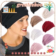 GREATESKOO Women Cancer Muslim Scarf Cap Elastic Cloth Cotton Chemo Cap