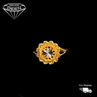 SMS DEEN Floral Ring, ±2.9GM - Gold 916 Emas - Cincin Bunga (Sz: 17 - 2.89GM)