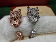 Cartier 豹子滿鑽開口戒指