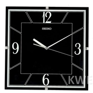 Seiko Clock QXA821K Black Analog Square Quiet Sweep Silent Movement Wall Clock QXA821