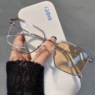 (-0~-500)Photochromic  myopia glasses, anti blue light myopia glasses, new men's half frame glasses,