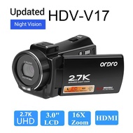 [Authorized Distributor] Ordro V17 HDV 2.7K UHD FHD 3 inch Touch Sceen 48MP 16X Night Vision Camera 