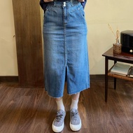 Hana Mokuba 後鬆緊腰開岔牛仔裙