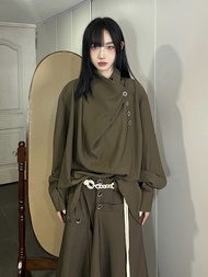 FG721 Original ดีไซน์ Unique ผู้หญิง เสื้อ ฤดูใบไม้ร่วง ฤดูหนาว New Style Yohji Yamamoto หลวม Fit Lo