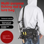 【Lure Bag】 Rod Multifunctional Waist Bag Shoulder Bag Messenger Bag Rod Bag Waterproof Fishing Bag F