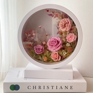 樺坊/客製化禮物/花好月圓usb充電檯燈/永生花觸控式檯燈/夜燈