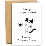 [Coisíní] Funny Cat Leaving Card for Him Her, Farewell Card for Coworker Colleague, Moving Cards, Re