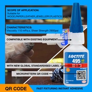 🔥STRENGTH 2060 psi🔥Loctite 495 instant adhesive super glue 20ml welding jewellery gem stone shoe gam