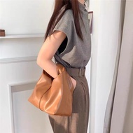 Women's Solid Color Handbag Fashion Elegant Armpit Bag Dumpling Bag Large Capacity Pleated Cloud Bag