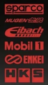 ชุด 12 ชิ้น ซ้ายและขวา สติกเกอร์ข้างรถ ENKEI HKS EIBACH SPARCO MOBIL1  (คู่) Hoonigan Sponsor รถดริฟท์ Drift Window Door Decals Self-Adhesive Racing Stickers car สติ๊กเกอร์ การโฆษณO