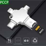 4 in 1 multi connector card reader,OTG lightning,micro USB,micro SD,Type-C, capacity expansion