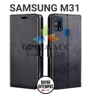 SARUNG BUKU FLIP UNTUK SAMSUNG M31 - LEATHER CASE FLIP- WALLET CASE FLIP SAMSUNG M31 - CASING DOMPET