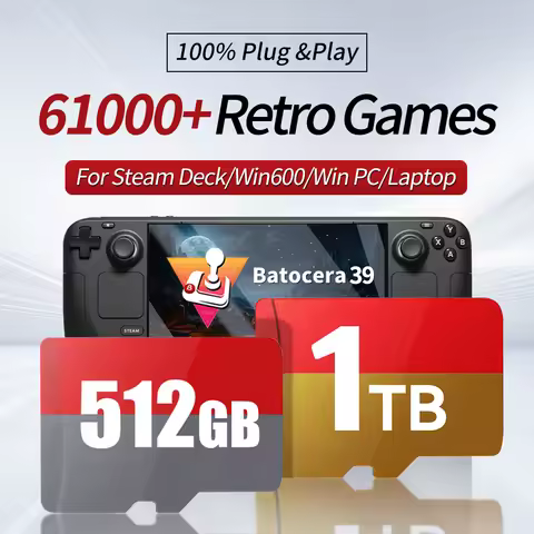 1TB Gaming Card With 61000 Retro Game For SteamDeck/Win Handheld Console Batocera 39 TF Card For PSP