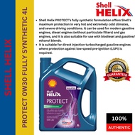 550054072 Minyak hitam kereta SHELL HELIX PROTECT 0W30 4L FULLY SYNTHETIC