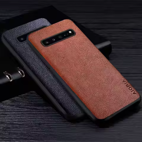 Case For Samsung Galaxy S10 Plus Lite S10E Premium Retro Litchi Leather Back Cover for Samsung S10 5