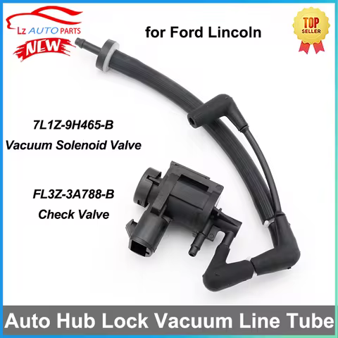 Auto Hub Lock Vacuum Line Tube 7L1Z-9H465-B Vacuum Solenoid Valve & FL3Z-3A788-B Check Valve for For