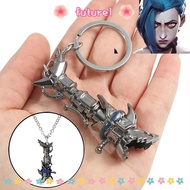 FUTURE1 Jinx Keychain, Game League of Legend LOL Arcane Necklace Jewelry,  Metal Game Accessories Ar