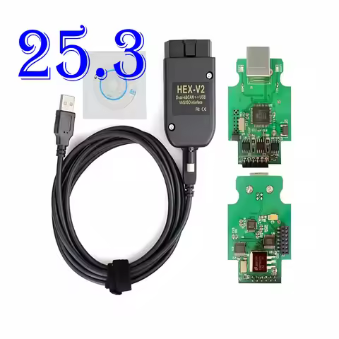 V25.3 Update: VAG HEX V2 OBD2 Scanner Cable for V-W/A-U-DI/S-k-oda/S-e-at - Multi-Language Auto Diag