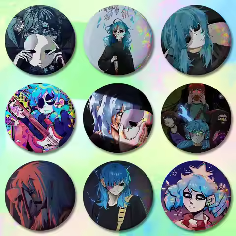 S-Sally Game F-Face 58mm 44mm HD Print Brooch Badges Pretty Derby Round Display Brooches Lapel Pins