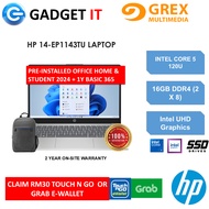 HP 14-EP1143TU LAPTOP(C5-120U,16GB,512GB,14" FHD,INTEGRATED GRAPHICS,WIN11+OPI,NATURAL SILVER)FREE B