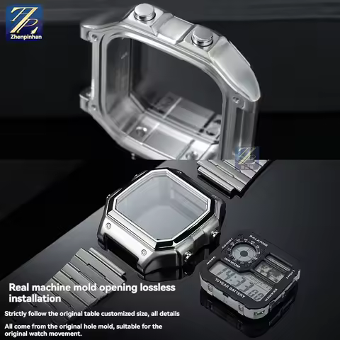 For Casio AE1200 case mod kit Modified metal 3299 AE-1200 AE-1300 bezel glass strap ring stainless s