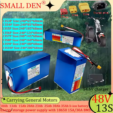 18650 li-ion Battery Pack 13S 48V 10Ah 13AH 15AH 20AH 25AH 30AH Power Rechargeable 1000W for Electri