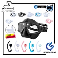 SCUBAGEAR SET Mask Apnea Low Volume + Flexible Snorkel - Freediving & Spearfishing