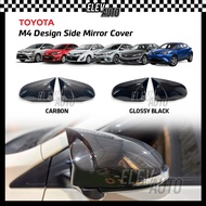 TOYOTA Series M4 Side Mirror Cover Carbon Black Vios Yaris Altis Camry Accessories Bodykit Trim 2019 2020 2021 2022 2023