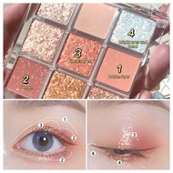 K Apeine 9 Colors Eyeshadow Palette Matte & Shine Glitter Eye Makeup Pearlescent Eye-shadow H2i5