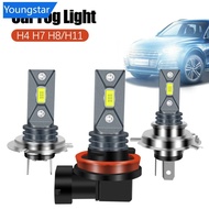【FY】  1PC 80W Car Headlight H4 H7 H8/H11 LED Bulb Head Lamp 2000LM LED Chips Fog Bulb White Yellow I