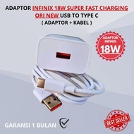 Original Infinix 18W Type C Fast Charging Usb Port Charger